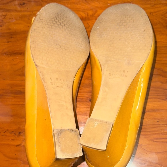 Stuart Weitzman Mustard Leather Buckle Ballet Flats - Picture 5 of 5